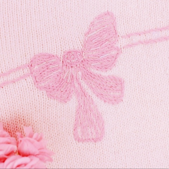 Pastel Pink Villager Bow Fairykei Angora Sweater - Picture 3 of 5